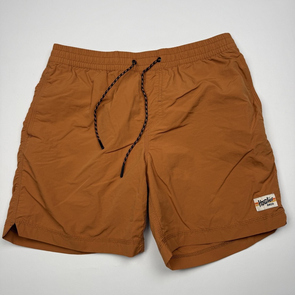 Howler Bros Swim Shorts Mens Medium Orange Nylon Beach Surf Elastic Waist